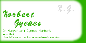 norbert gyepes business card